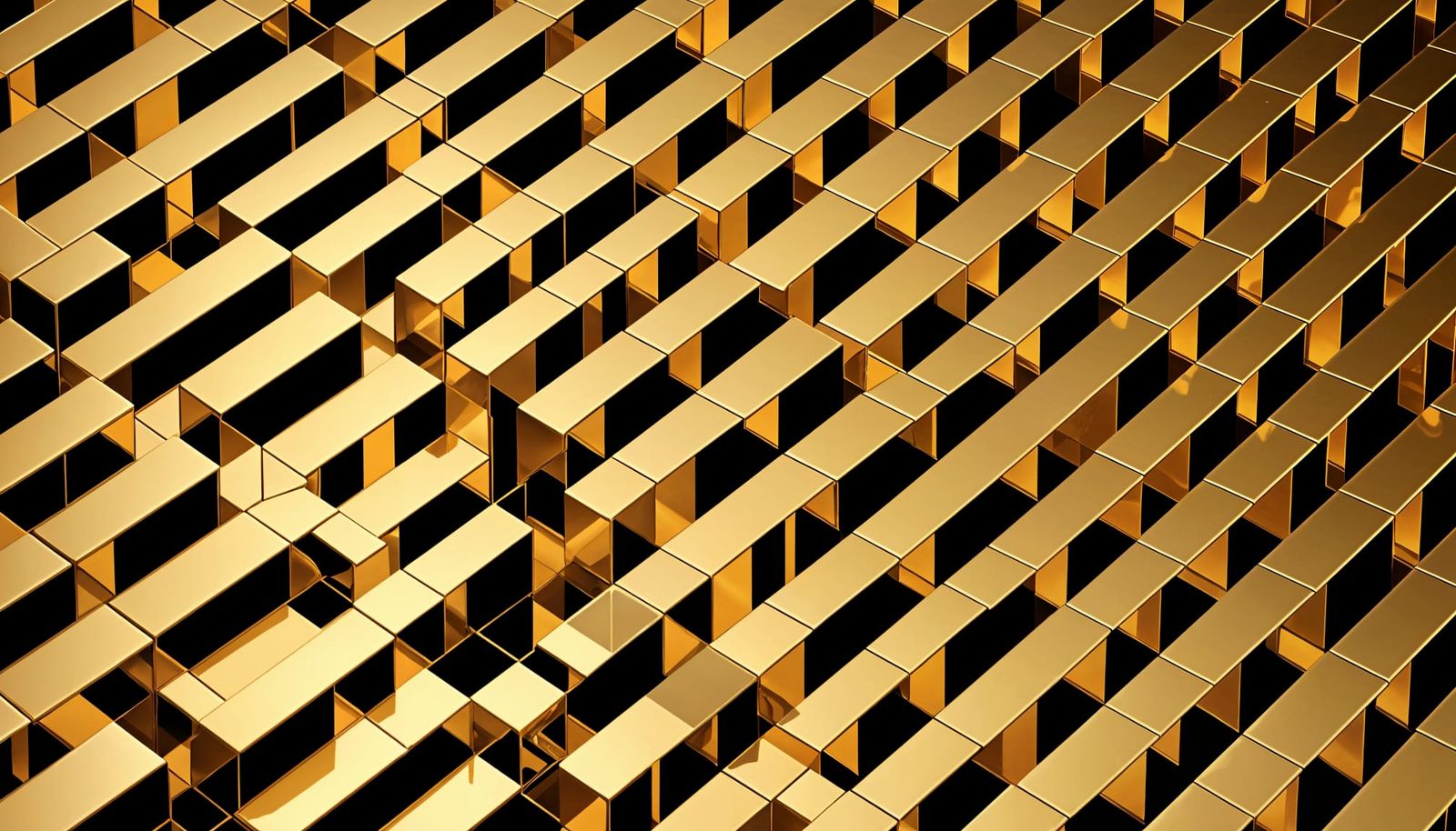 Golden Geometric Optical Illusion Art