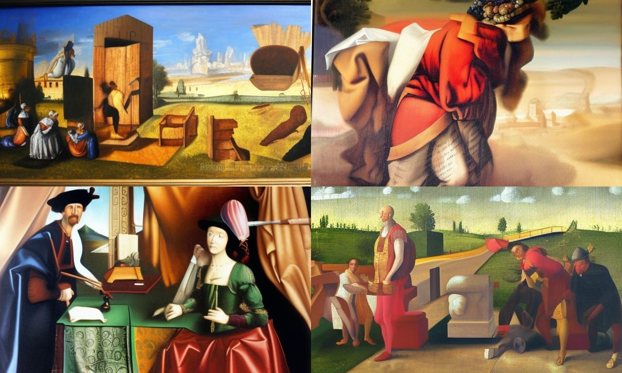 Renaissance Oil Painting of Reasoning