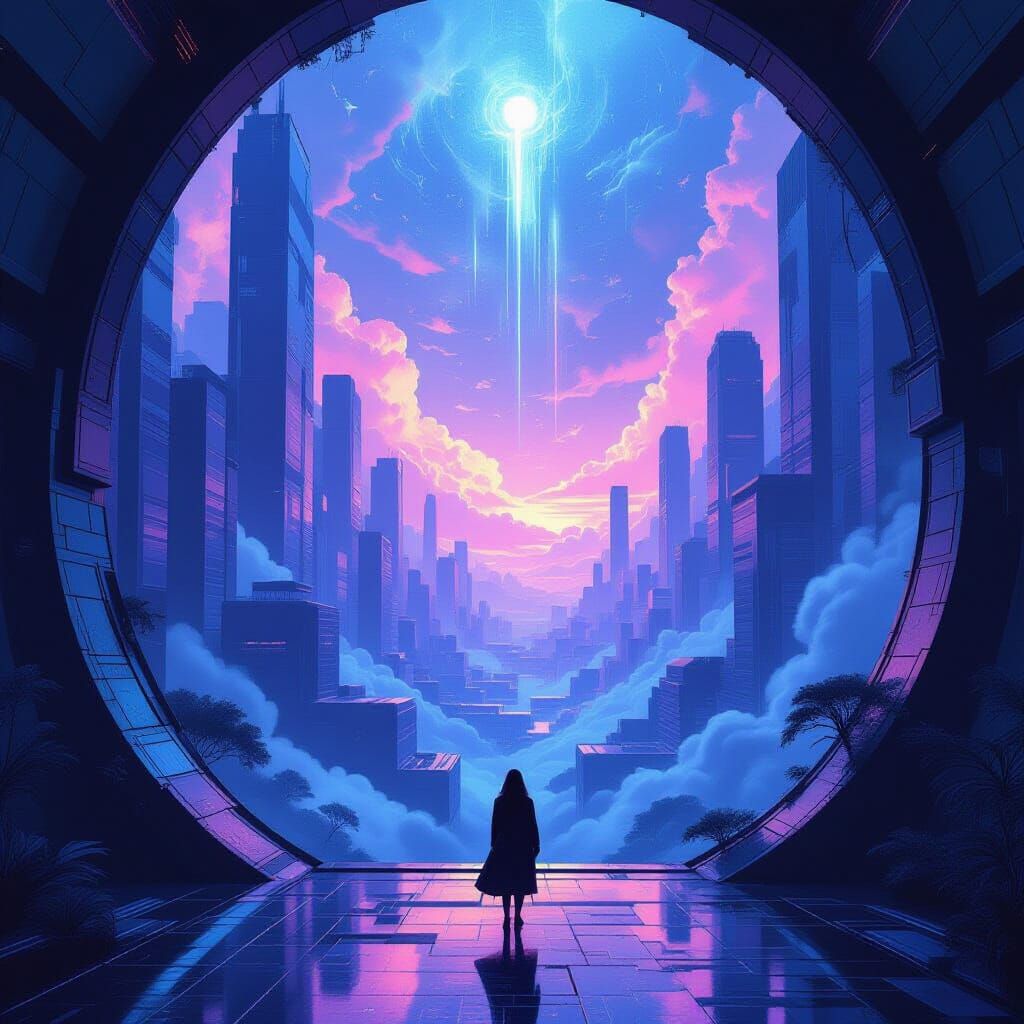 Ethereal Maze: A Futuristic Vision of Solitude