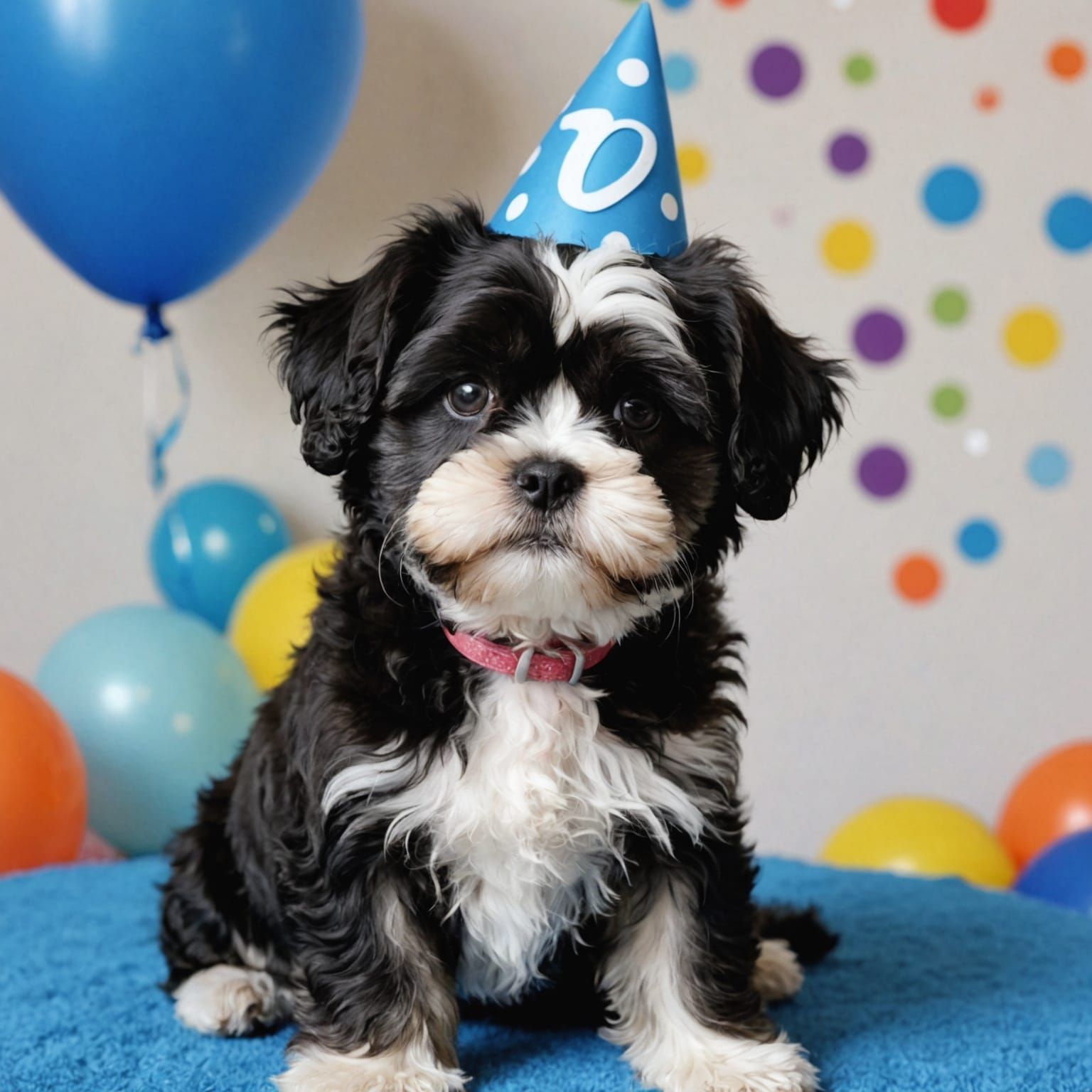 Dog's 20th Birthday Celebration in Blue