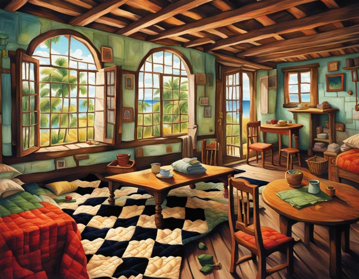 Rickety House on Tiny Ocean Island