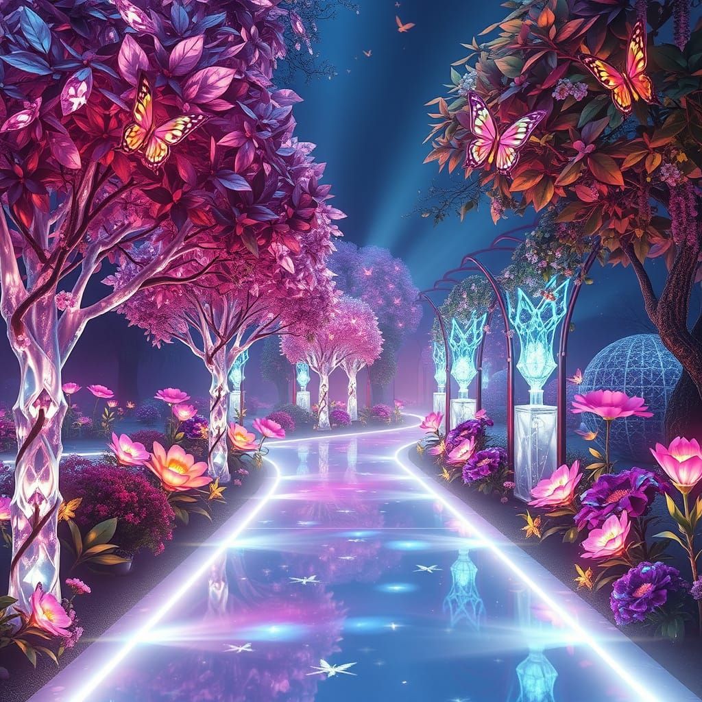 Gemstone Botanical Garden in Dreamlike Color Tones