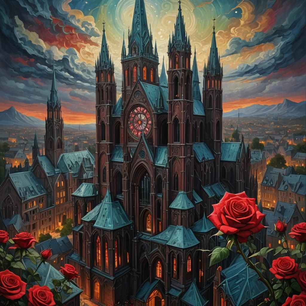 Cathedral of Roses: Impressionist Art Nouveau Architecture