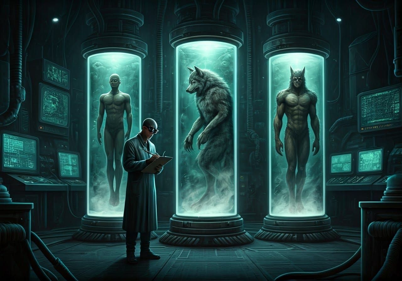 Cyberpunk Mad Scientist Creates Werewolf in Laboratory