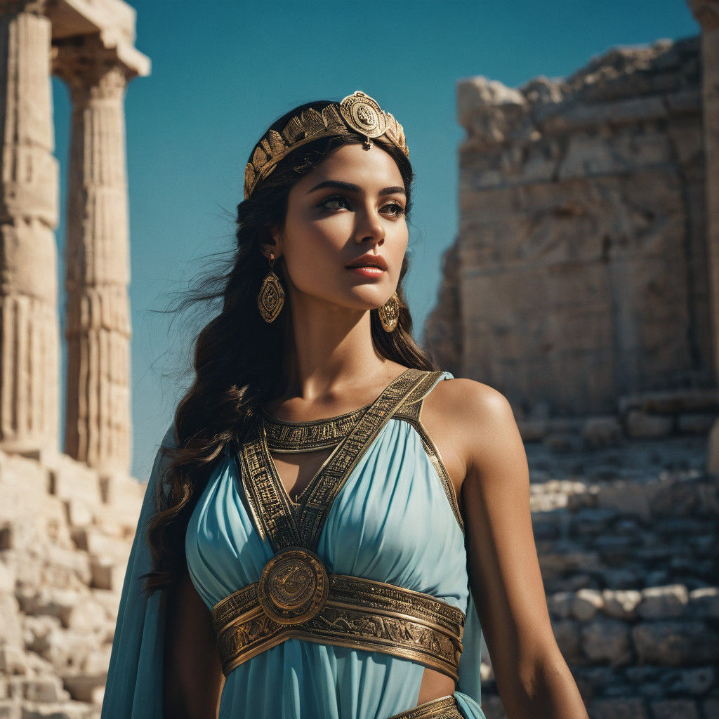Ethereal Goddess of Ancient Greece in Cinematic Style