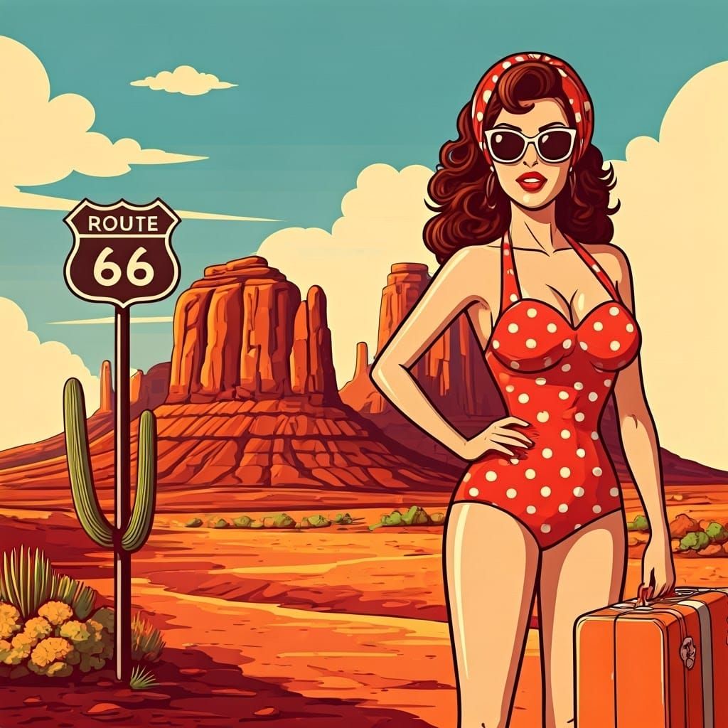 Retro Arizona Travel Poster in Pop Art Style