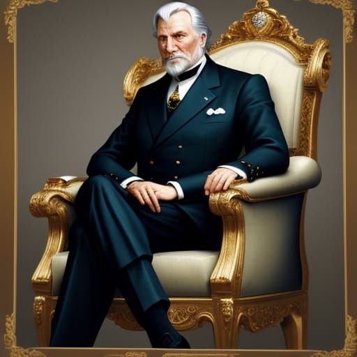 Futuristic German Baron in Decorated Attire