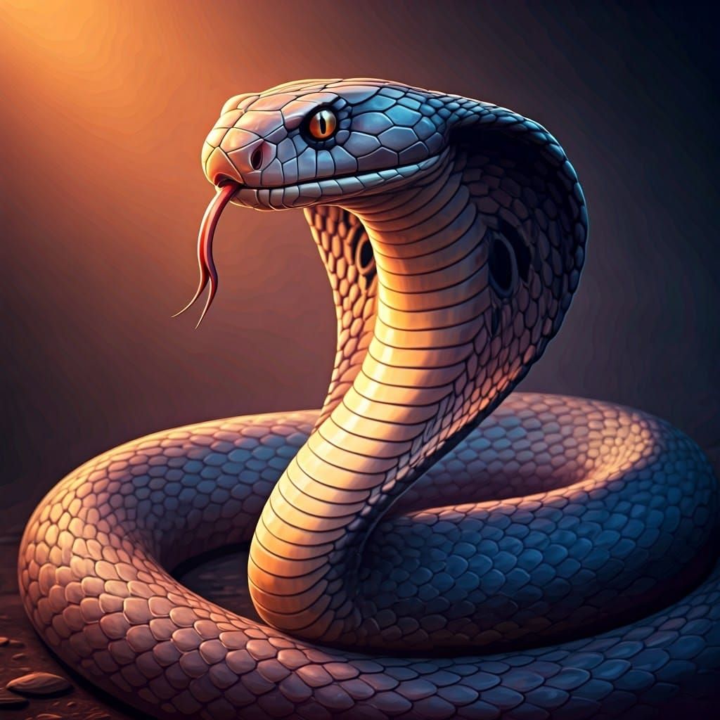 A Grand Cobra with Mauve-Blue Hue