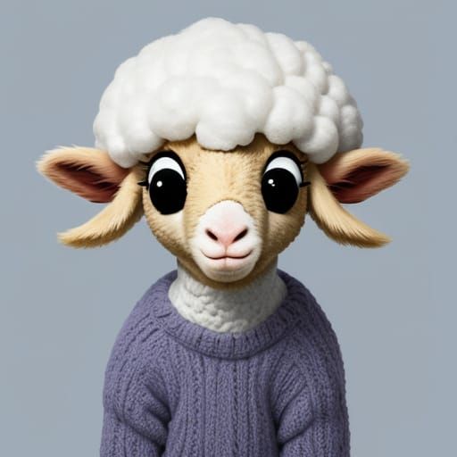 Nervous Cartoon Lamb Illustration