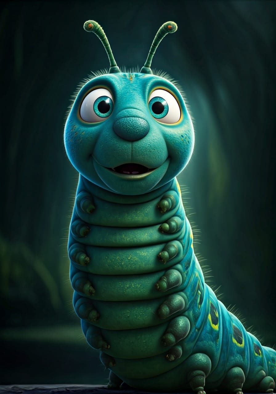 Excited Caterpillar Power Ranger: Disney Cinematic Style