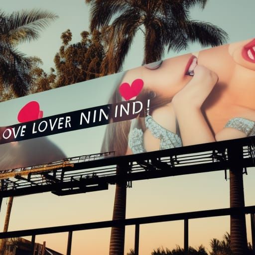 Billboard with Message of Love in Bokeh Photography