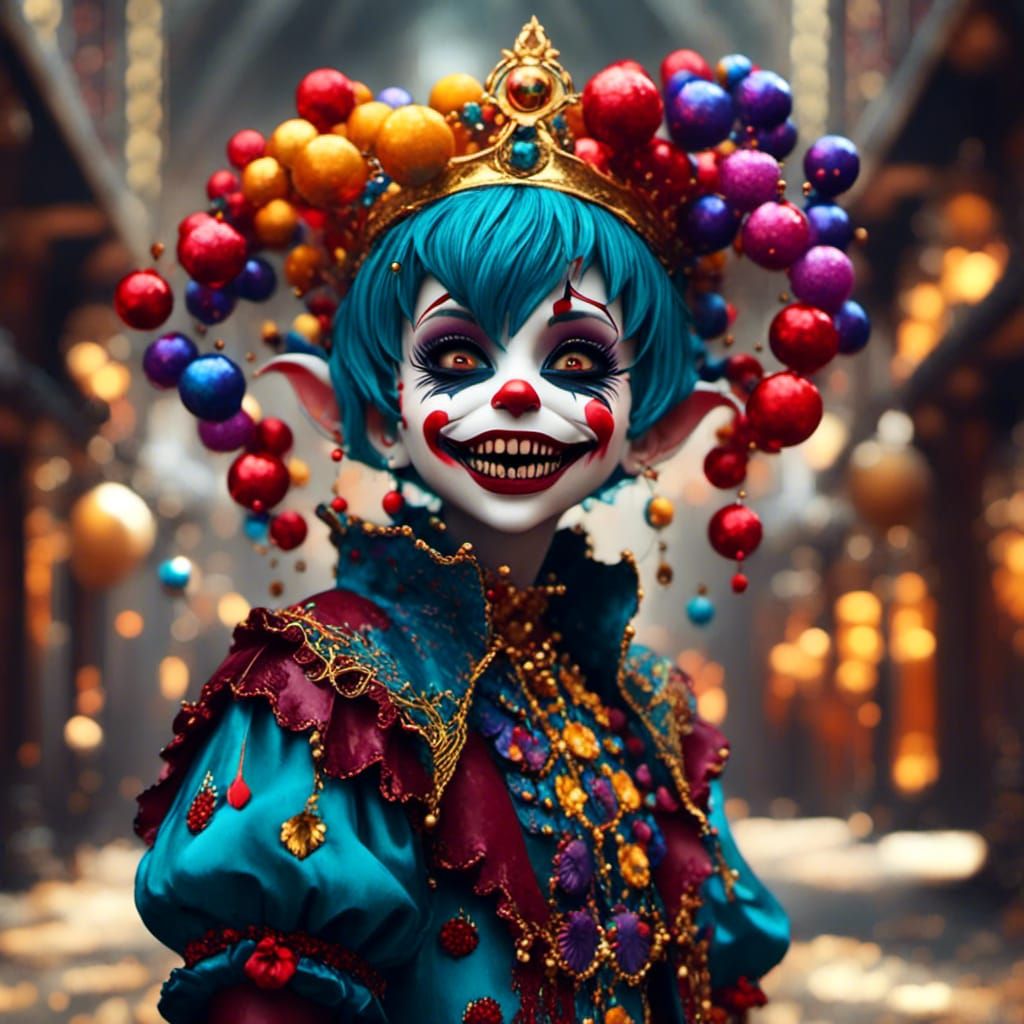 Colorful Anime Jester in Magna Style