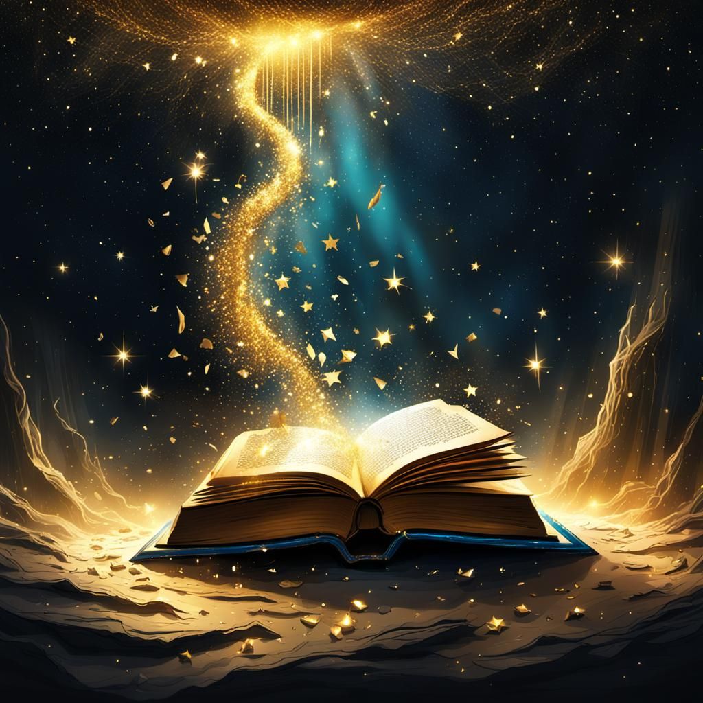 Magical Book Opening into Fantasy World
