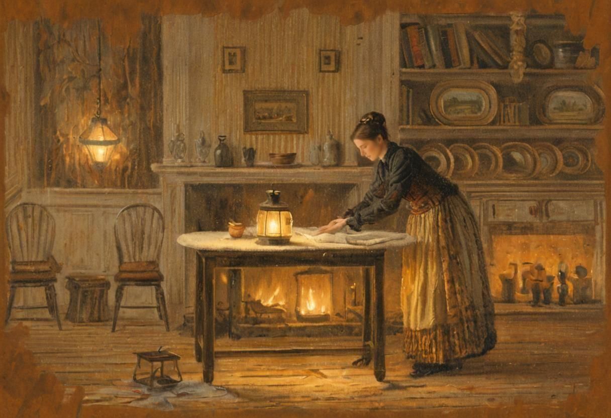 1850s Color Matte Painting with Beautiful Light