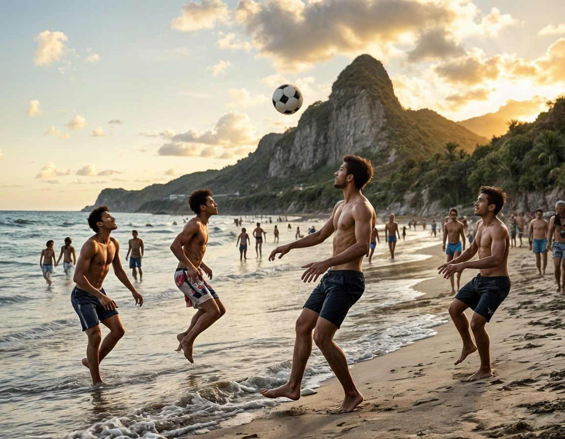 Beach Soccer at Sunset in Rio de Janeiro