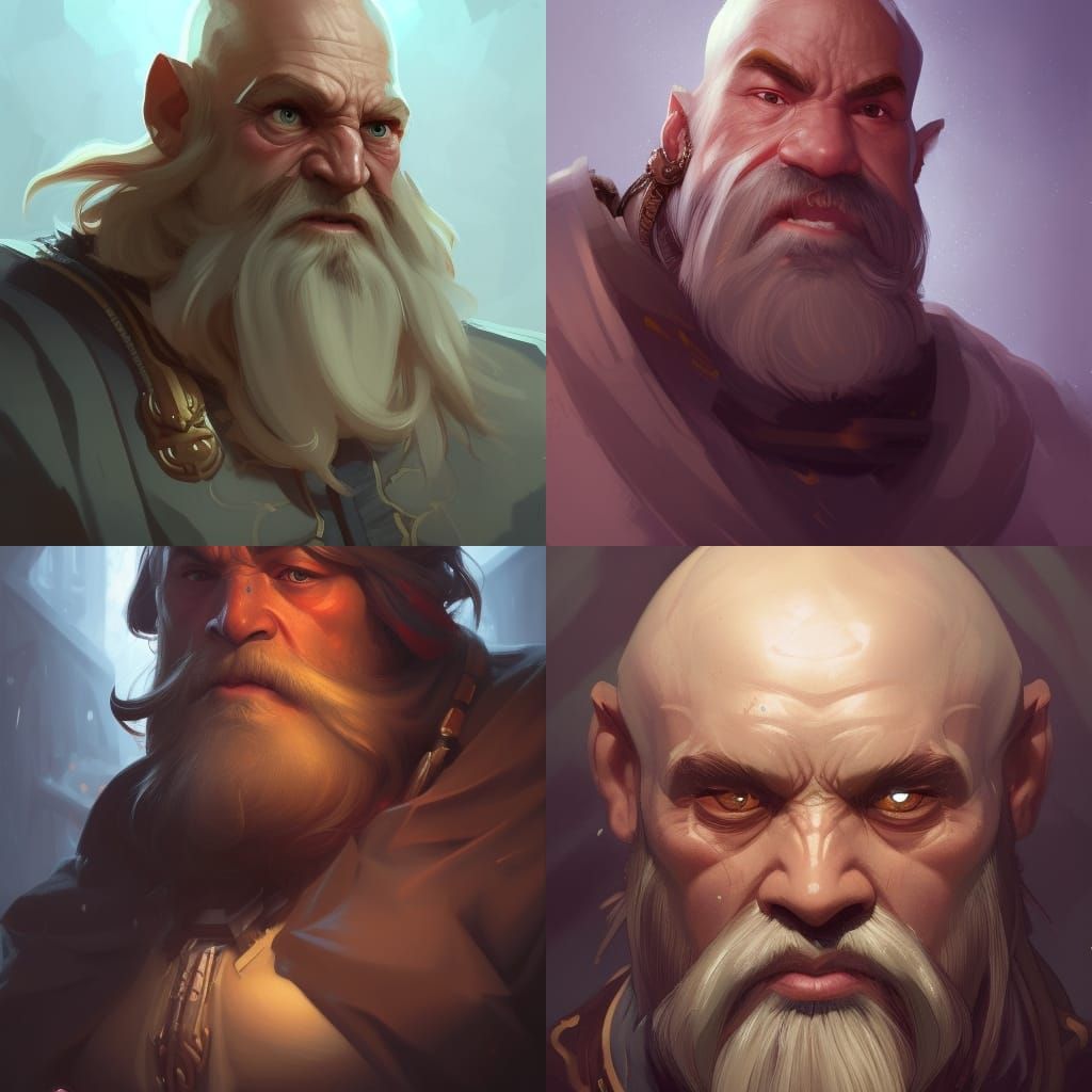 Evil Dwarf Merchant Portrait in Hyperdetailed Digital Art