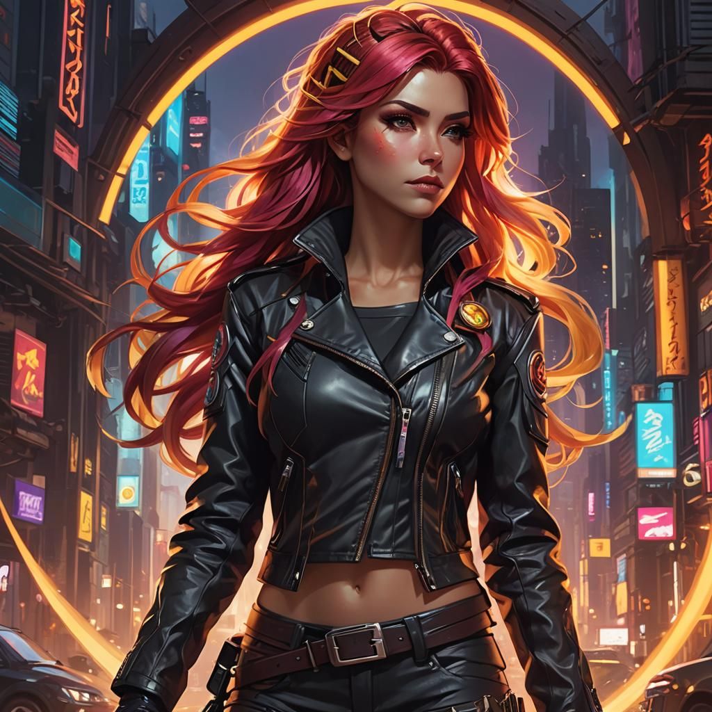 Sunset Shimmer Cyberpunk Portrait in 8k Resolution