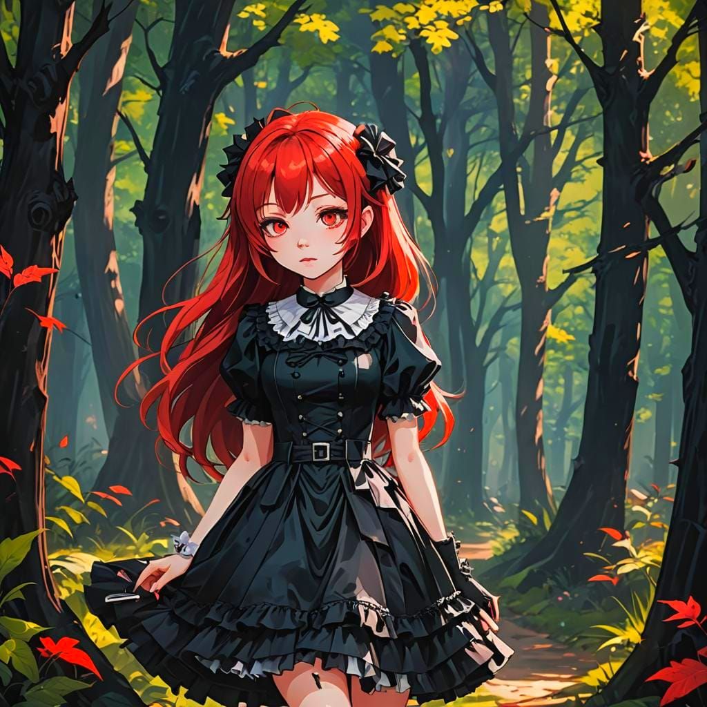 Kawaii Vampire Girl in Anime Style