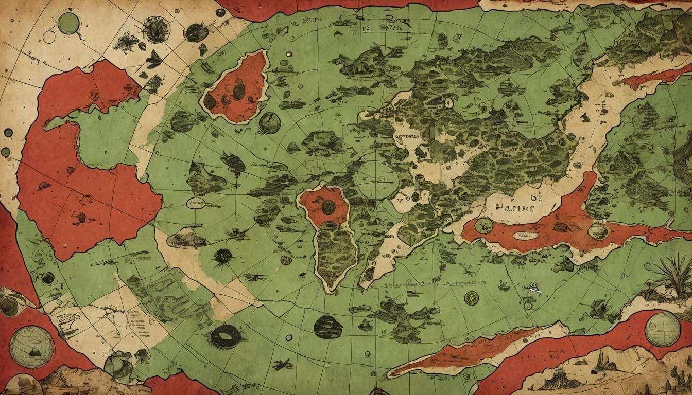 Retrofuturistic Martian Landscape in Comic Book Style