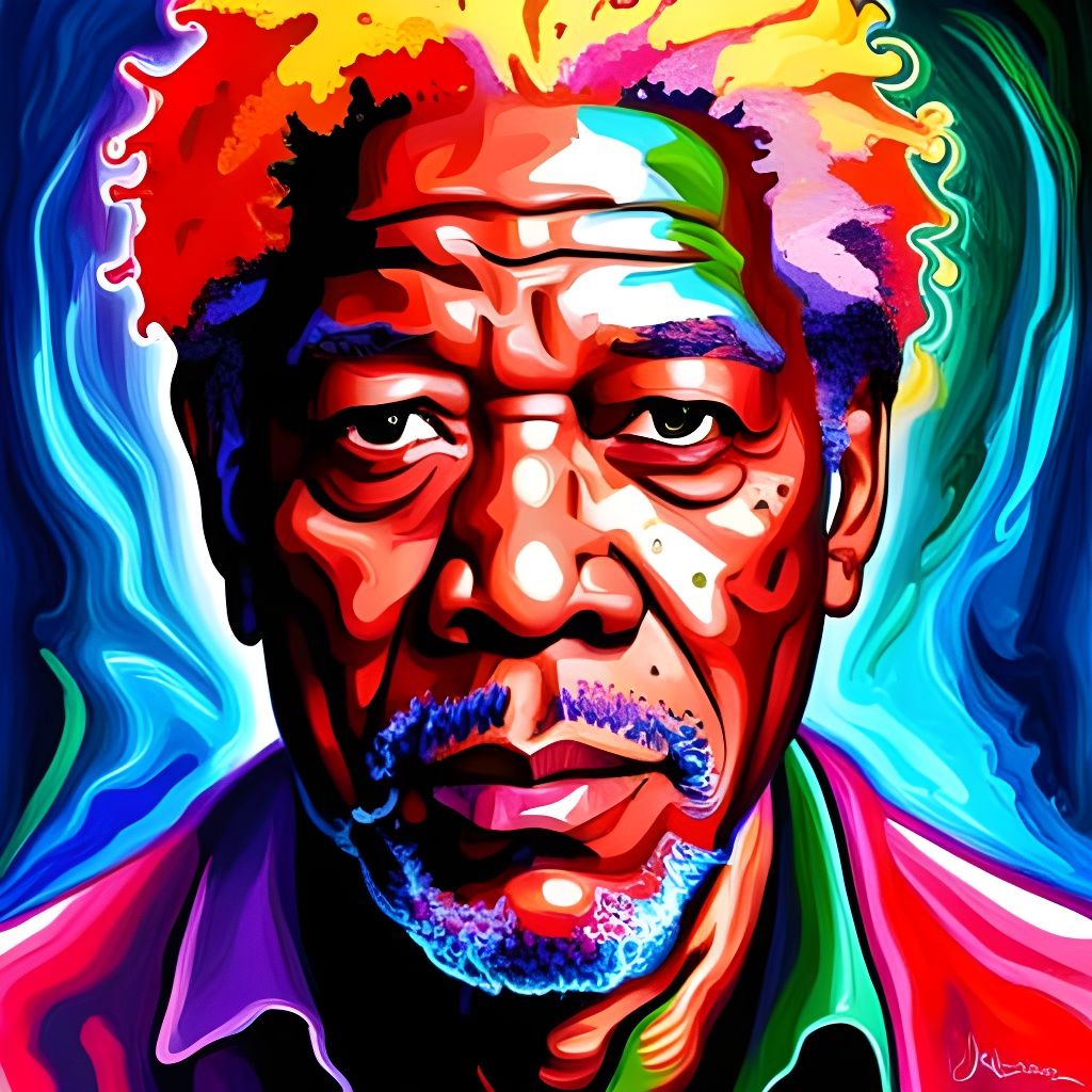 Melting Man: A Colorful Fantasy Art Portrait