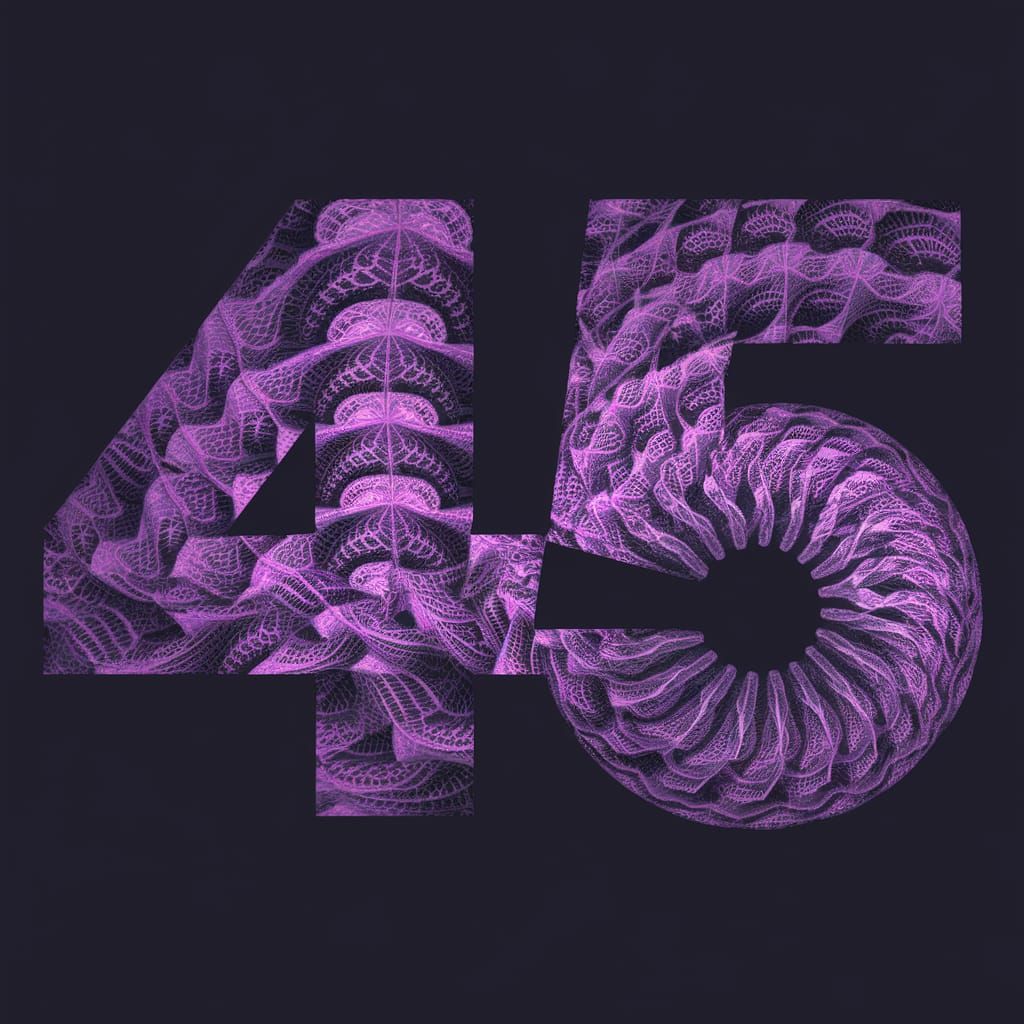 Vibrant Fractal Zentangle in Deep Purple and Silver