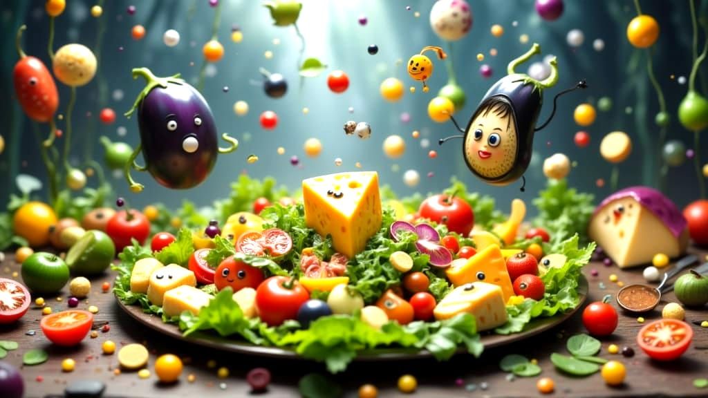 🥗 🪄Veggie Tales Catering: Magical Tossed Salad 🍅 🍆🧀🥬