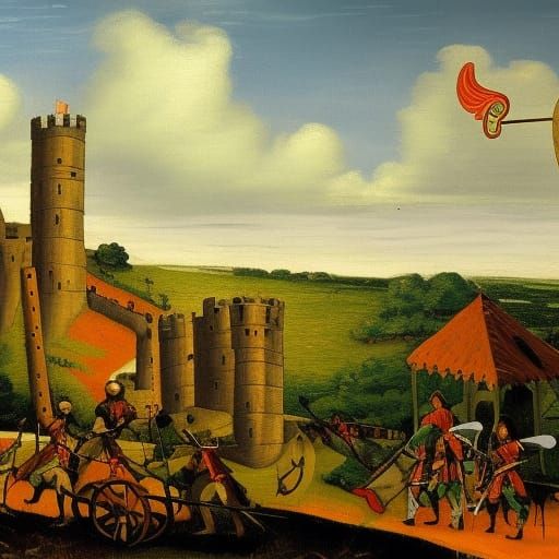 Knights Guarding Florida Fortress Painting