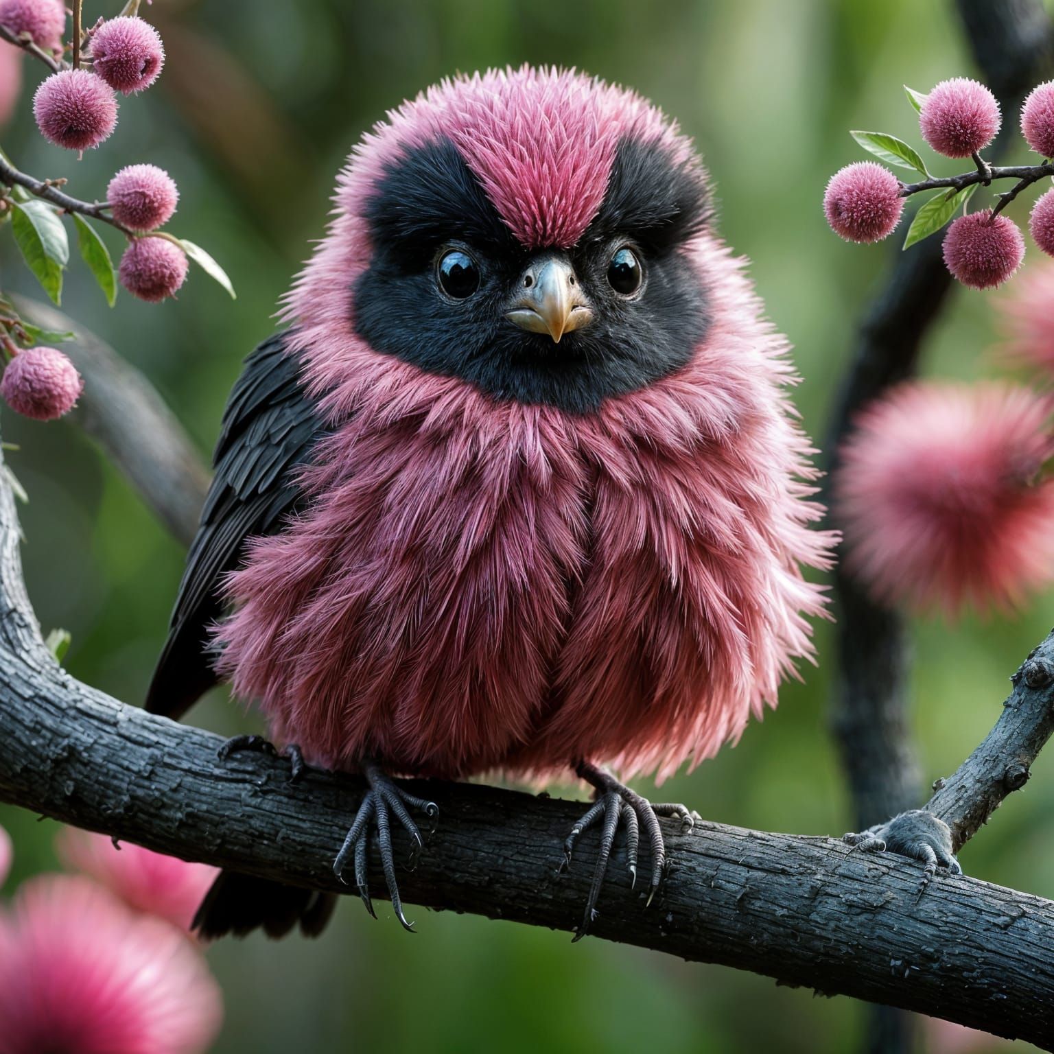 Metallic Baby Bird in Forest, Photorealistic CGI