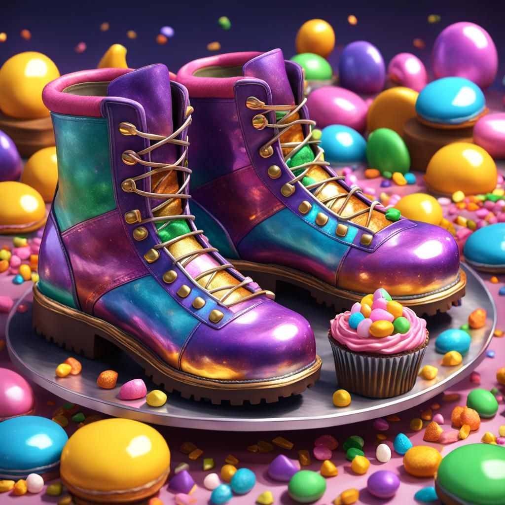 Colorful Candy Boots: Detailed Matte Painting
