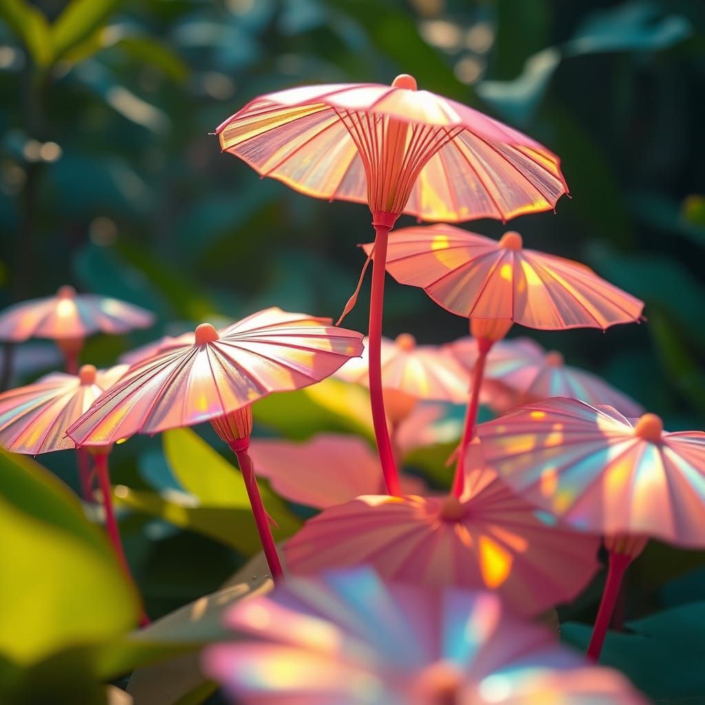 Iridescent Placentárias in Dreamy Aquatic Scene