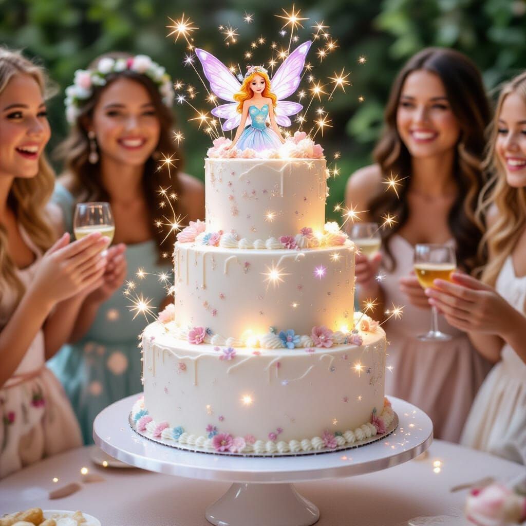 Magical Sparkling Floating Birthday Cake for Fairies