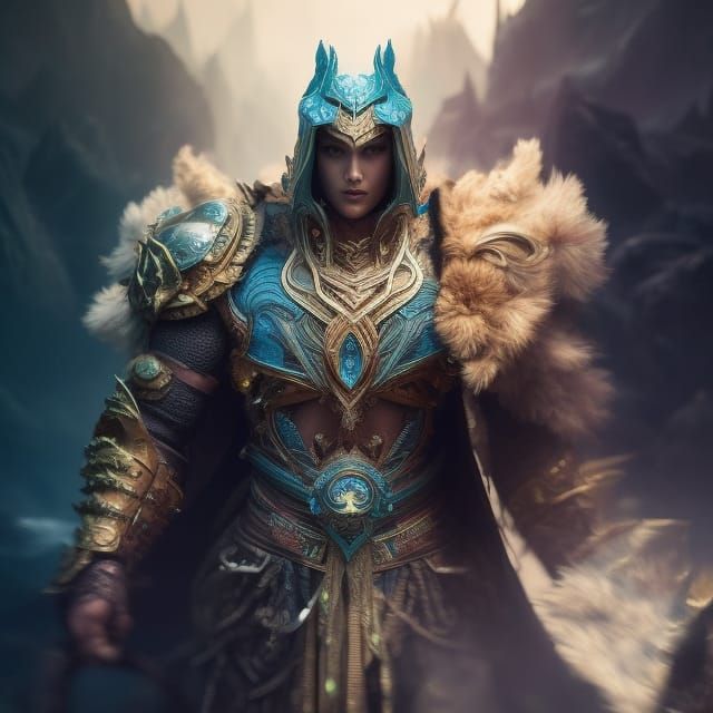 Majestic Mithrilstone Monster Portrait in Hyperdetailed Fant...