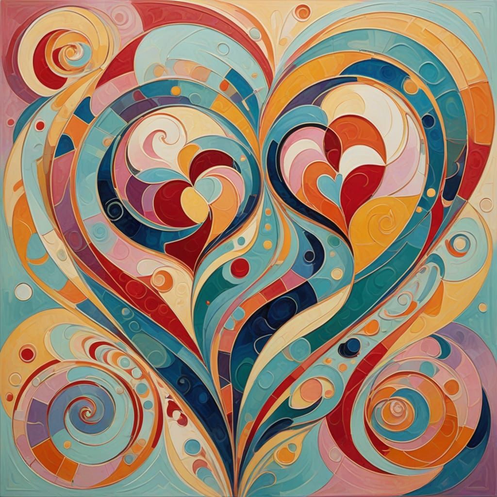 Romantic Cubist Heart Dance