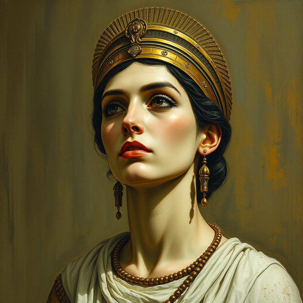 Ethereal Babylonian Goddess in Whimsical Art