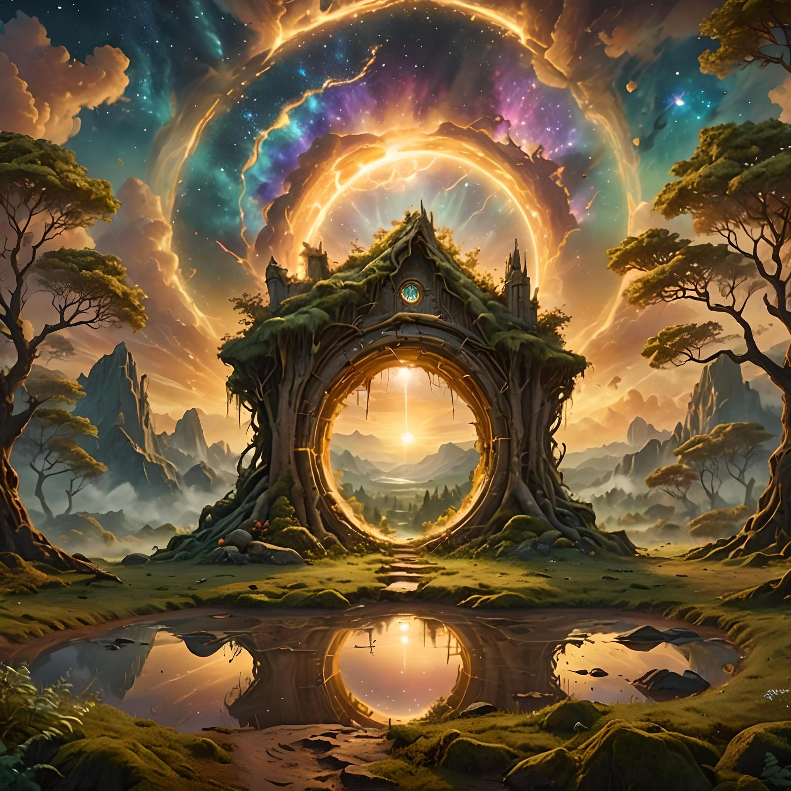 Ethereal Portal Reveals Fantasy Village Scenery