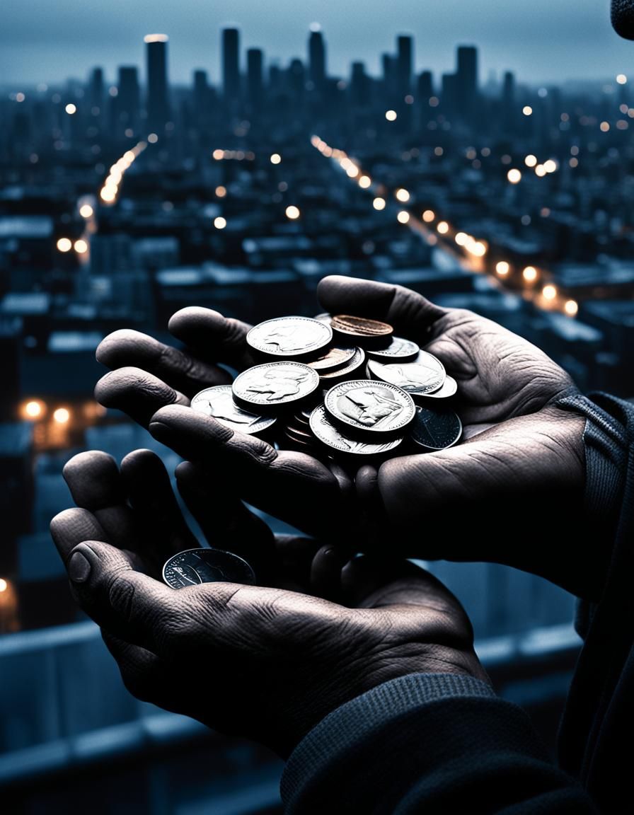 Hands of Struggle Hold Poverty's Weight