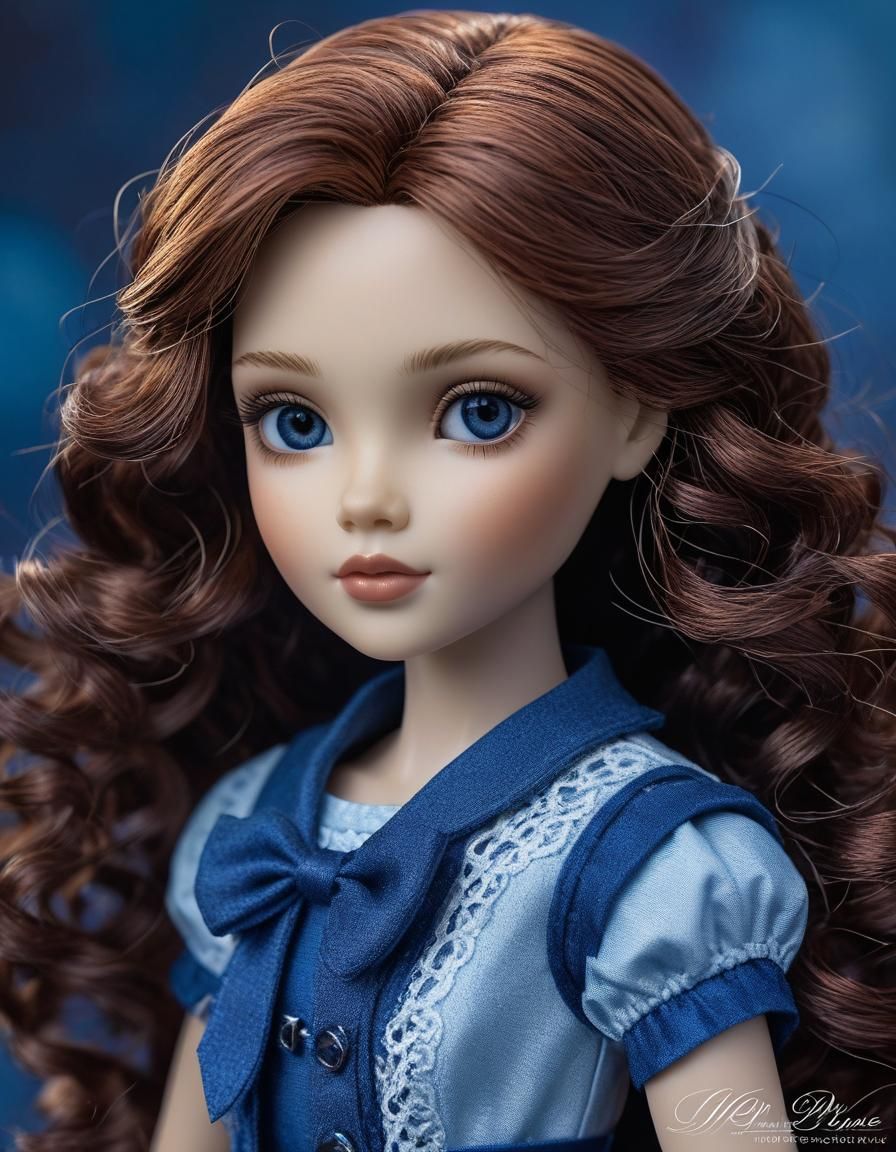 Beautiful Indigo Doll at Sunrise in Dreamcore Style