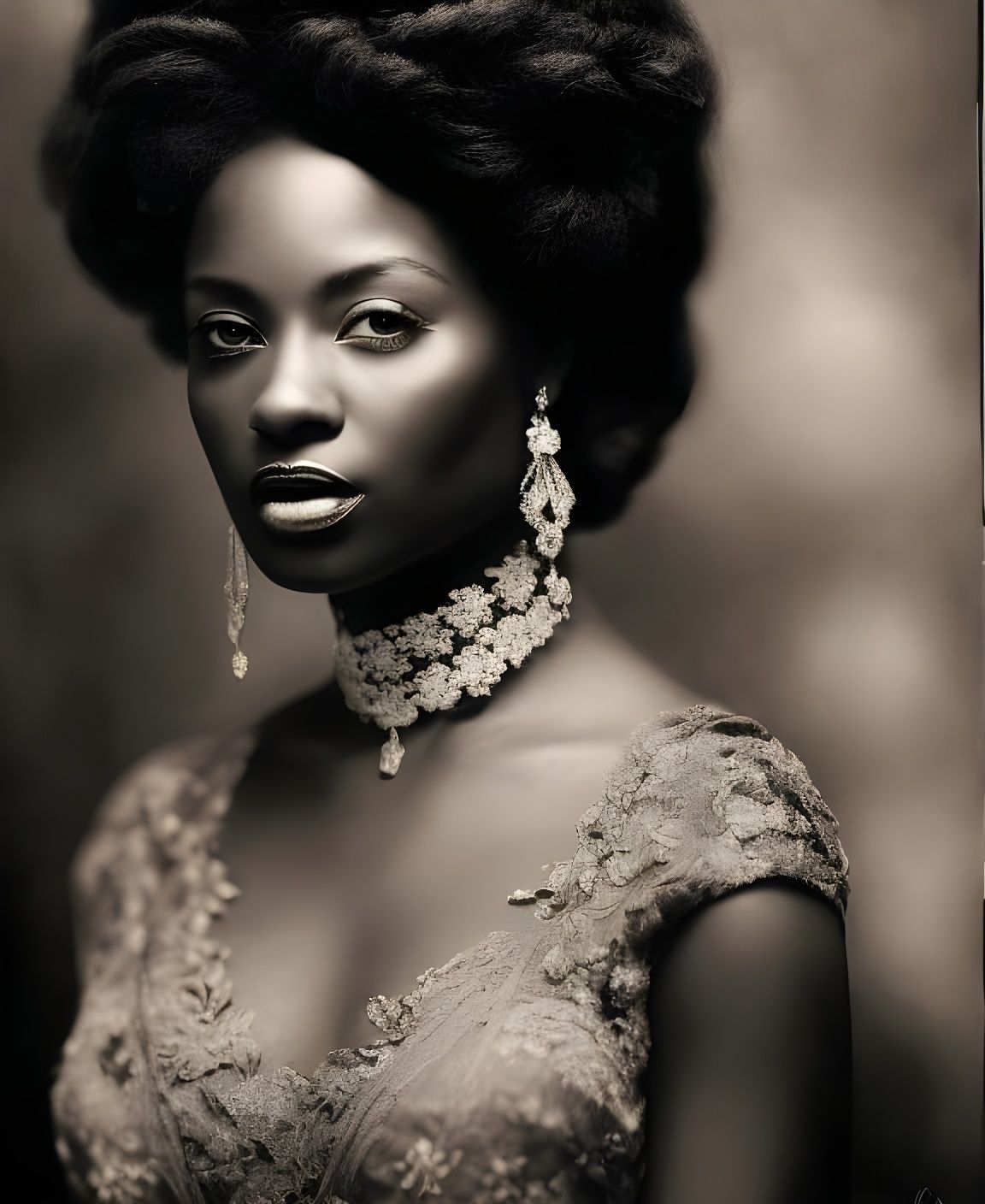 Victorian Black Lady in Sepia-Toned Photograph
