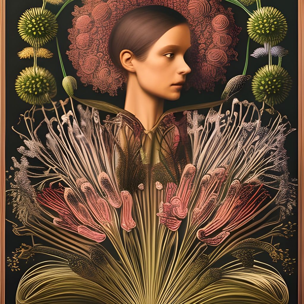 Girl with Flowers: Intricate Hyperdetailed Art