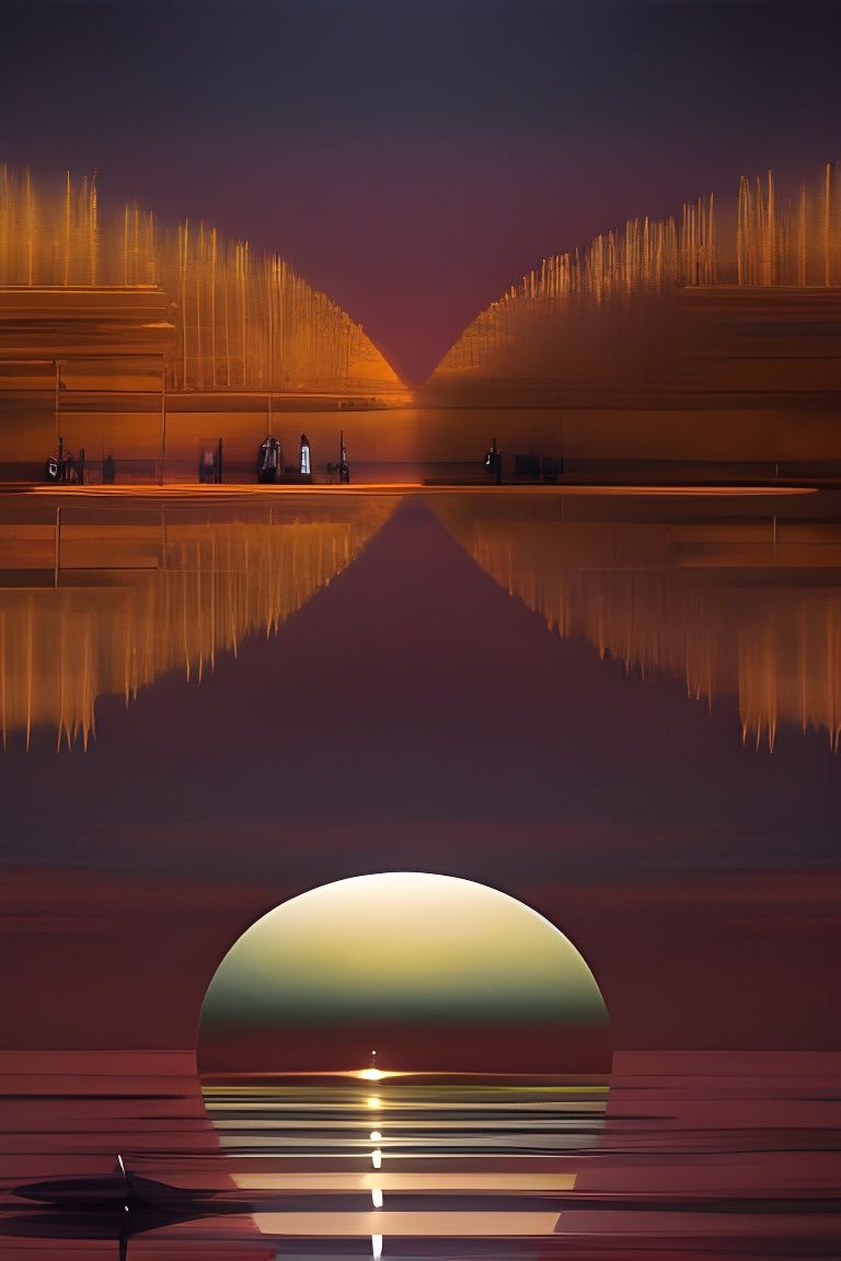 Thriving Steamnouveau Submarine City at Sunset