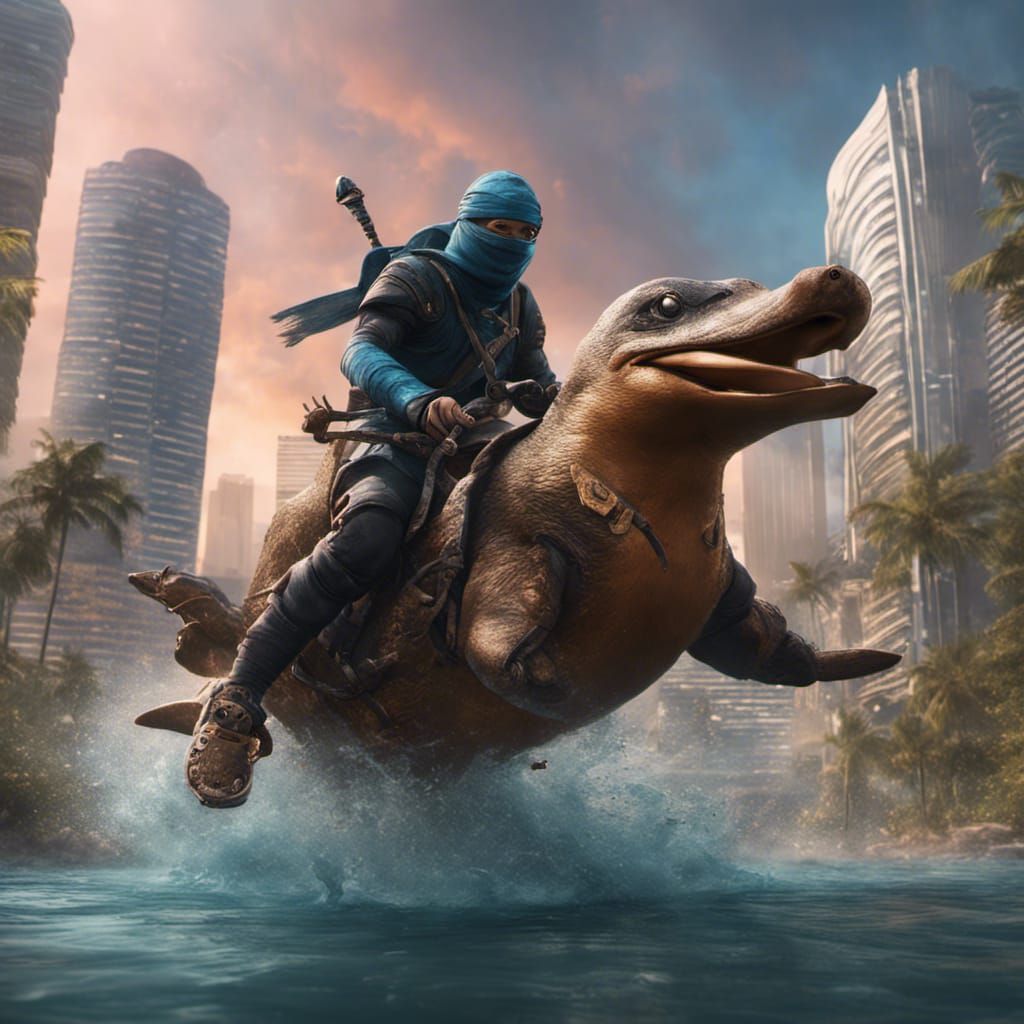 Ninja on Platypus Patrol in Miami