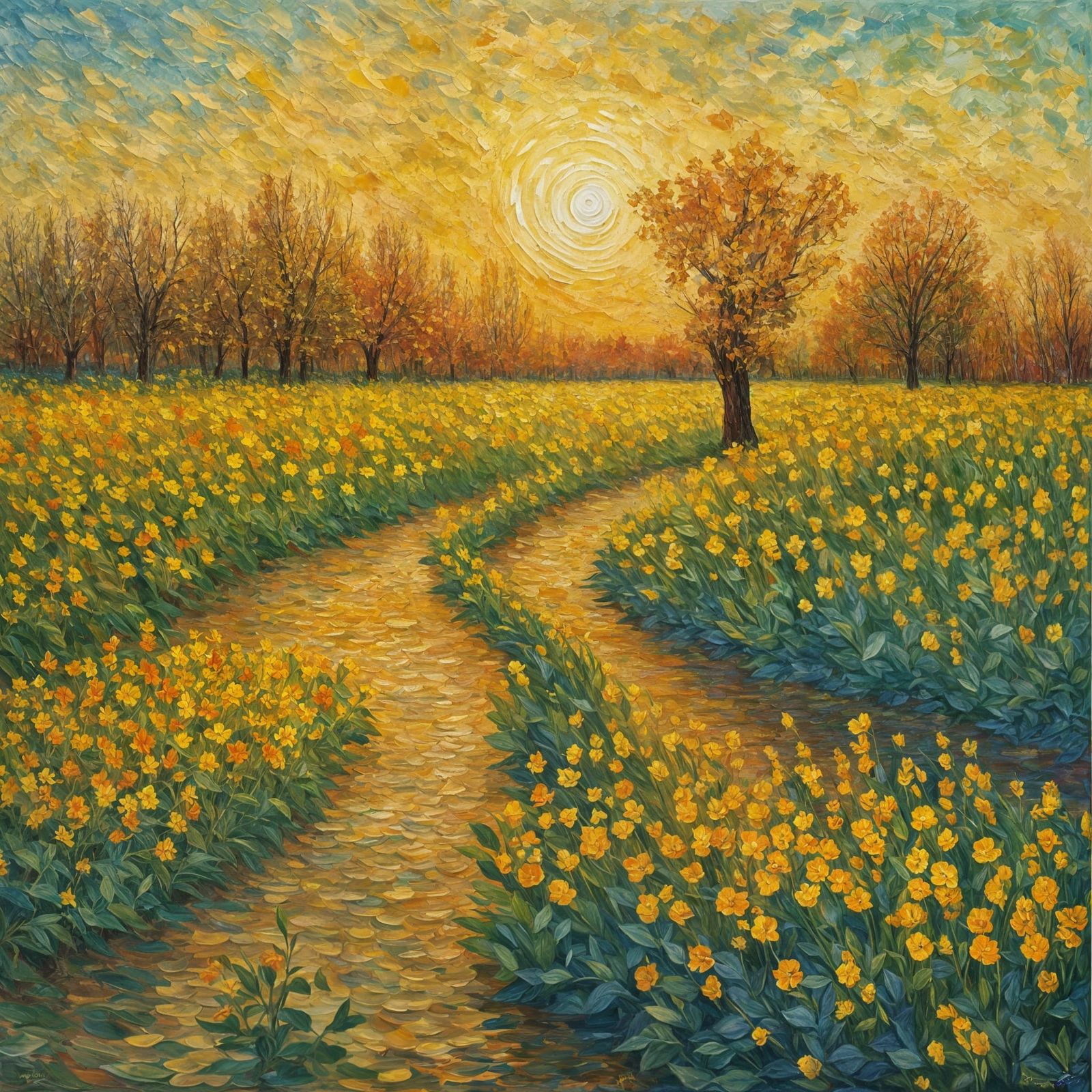 Joyful Portrait: Inner Peace Through Vibrant Expressionism