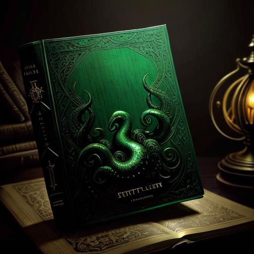 Eerie Call of Cthulhu Novel, Photorealistic Close-Up