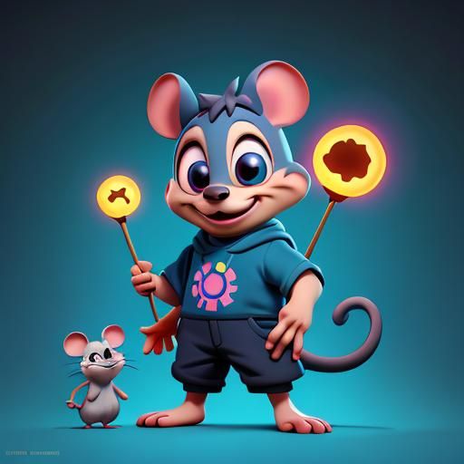 Cute Mouse in Pixar Style 3D Digital Art