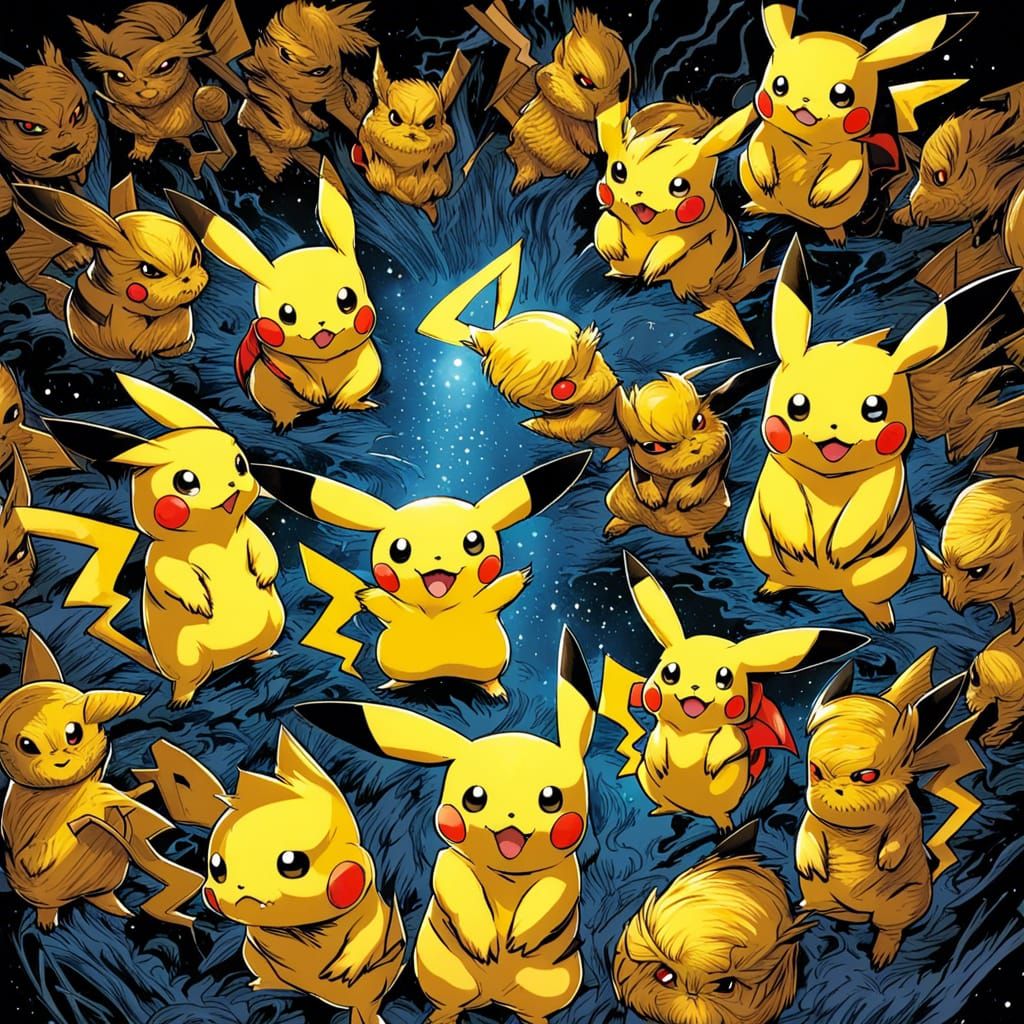 Pikachu in Comic Book Art Style