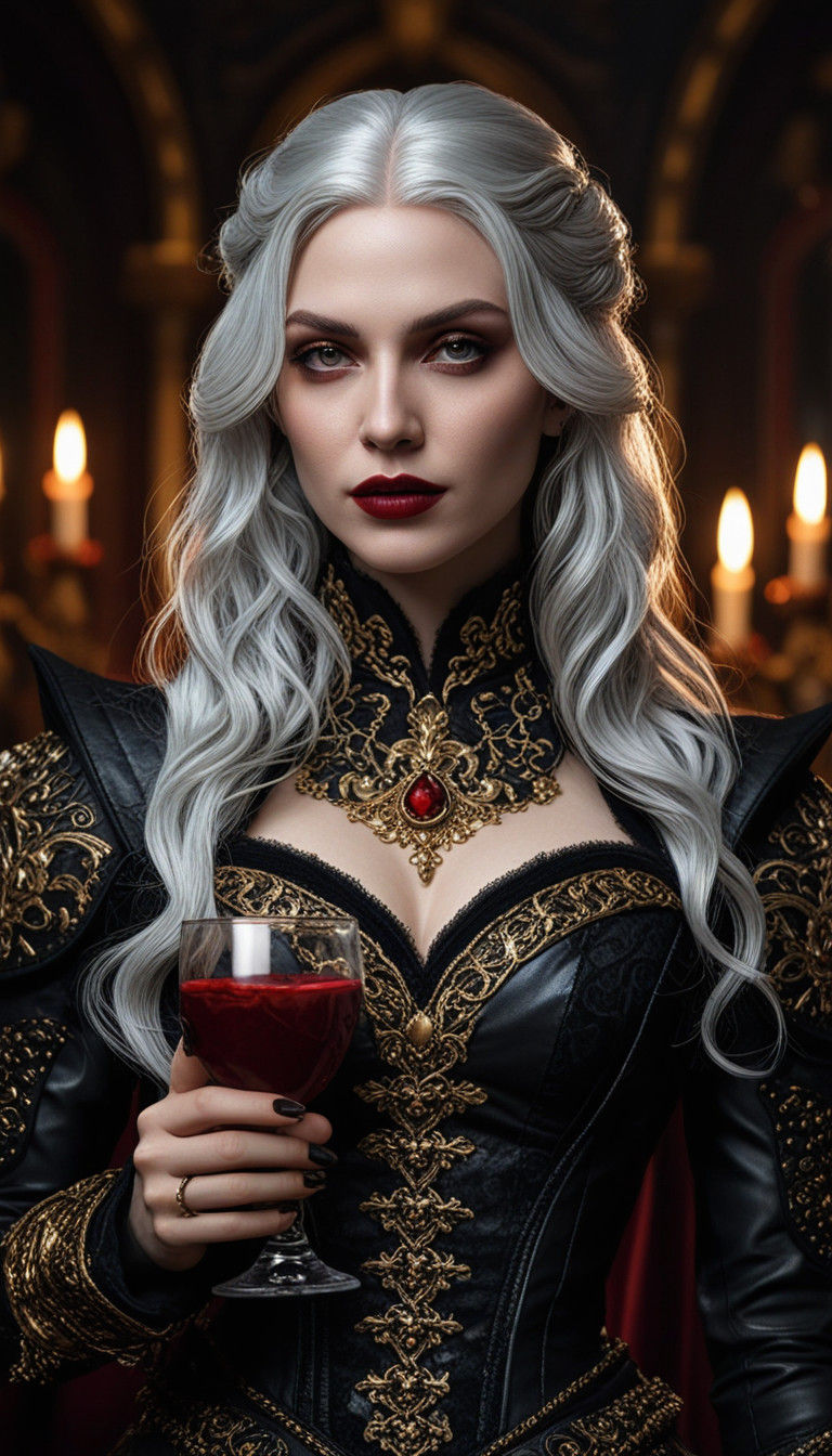 A Seductive Vampire Maiden in Gothic Glory