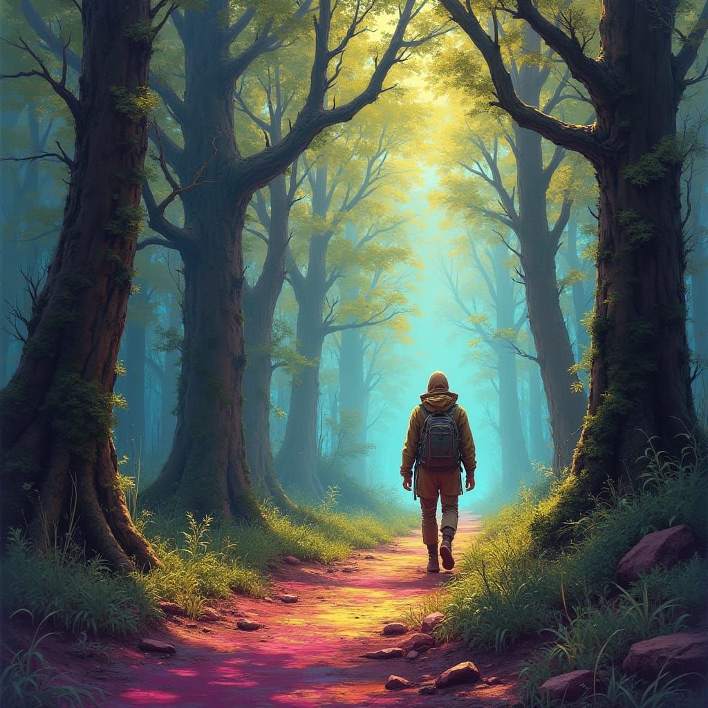 Traveler in Graffiti Forest: Polychromatic Journey