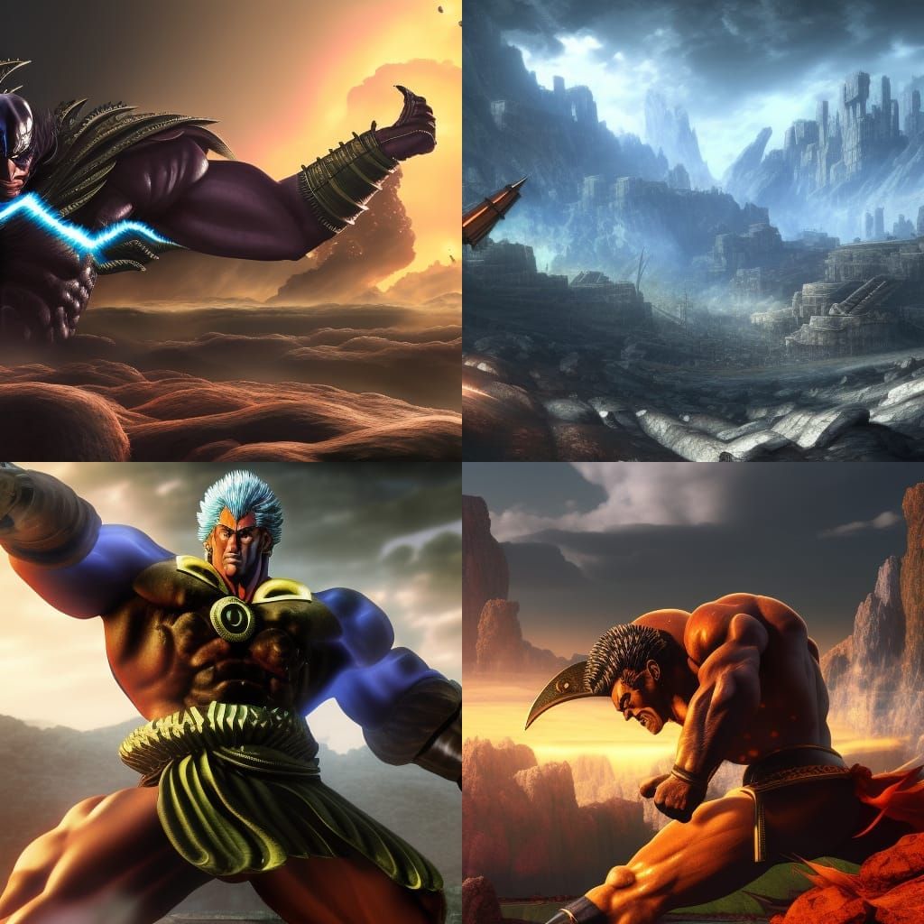 Raoh from Hokuto No Ken: Detailed Matte Painting