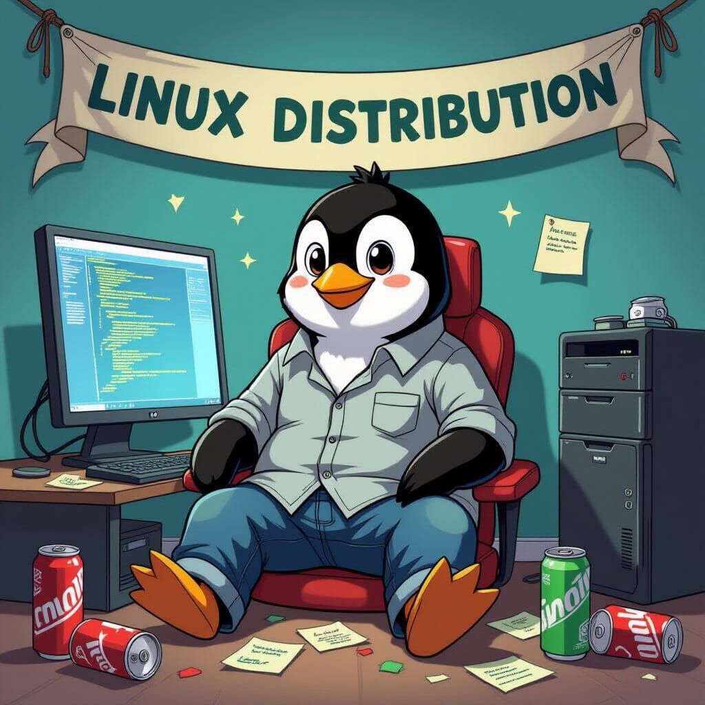 Tux the Penguin: Linux Mascot in Graphic Novel Style