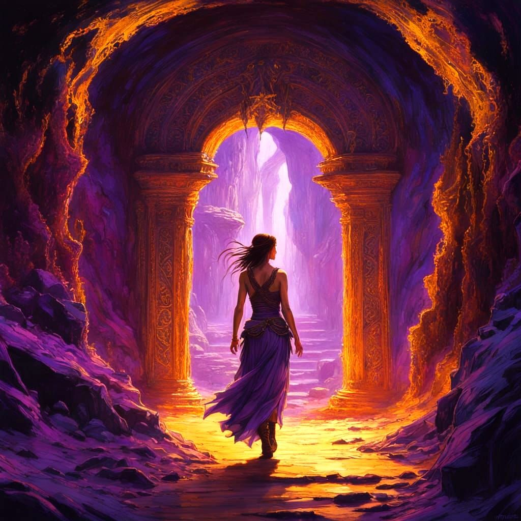 Mayan Cavern Explorer with Golden Treasure